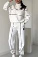 2024 European American Cross-border Women's Clothing: Letter-printed Sweatshirt With Sleeves And Long Pants, Zippered_ecoleips.com