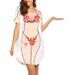 Cross-border European And American Women's Clothing Bikini Cover-up Dress Short-sleeved Fun Print Loose T-shirt_ecoleips.com
