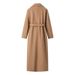Women's Khaki Long Woolen Coat_ecoleips.com