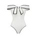 Black And White Color Block One Piece Swimsuit For Women Sweet Girl Bow Tie American Style Hot Selling_ecoleips.com