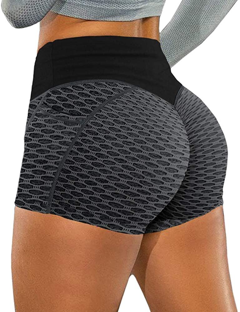 Women's Clothing Solid Color Pocket Hip Lifting Sports Leggings Large Size Shorts_ecoleips.com