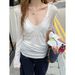 V-Neck Long Sleeve Sun Protection T-Shirt 2025 Summer New Korean Style Sweet And Spicy Layered Loose Thin Top For Women_ecoleips.com