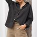 Women's Linen-Blend Long Sleeve Shirt – Oversized Relaxed Fit Button-Up For Casual & Office Wear (S-XL)_ecoleips.com