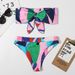 Aria Basics 2026 New Printed Tie-Dye Sexy Strapss Bikini Swimwear For Women, Slim Fit Two-Piece Set, European And American Hot_ecoleips.com