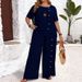 Cross-Border New European And American Style Solid Color Button Casual Loose Fit Set_ecoleips.com