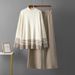 Women's Autumn Winter Knitted Sweater And Wide Leg Pants Set Color Block Stretchy Casual Loose Two-Piece Outfit_ecoleips.com