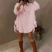 New Women's Clothing Solid Color Loose Ruffle Hem Loose Shirt_ecoleips.com