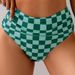 High-End Colorblock Bikini Set – Sexy Checkered Print Swimwear With Removable Padding & High Elasticity (S-XL, Quick-Dry Polyester)_ecoleips.com