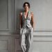 Women's Sexy V Neck Button Up Vest Two Piece Set Casual Fashion_ecoleips.com