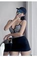 Women's Clothing Pure Desire Cute Girl Sweet Plaid Sexy Backless Simple One Piece Swimsuit_ecoleips.com