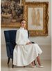 Freeacy Women's Solid White Turtleneck Puff Sleeve High Waist Bow Tied Midi Dress 2026 Spring Stylish Retro Elegant Dresses_ecoleips.com