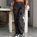 Women's Casual Sports Cargo Pants with Drawstring Double Zipper Pockets Multiple Pockets European American Style Hot Selling 2026_ecoleips.com