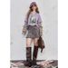 ELFSACK 2025 Y2K Long Sleeve Top Women Romantic Loose Round Neck Long Sleeve T-Shirt Fake Two-Piece Ruffle Sleeve Cute Print Top_ecoleips.com