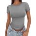 Slim Fit Women's T-Shirt round Neck Sexy Summer Top European American Style Women's Clothing_ecoleips.com