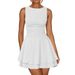 Factory Direct Sale European And American Cross-border 2025 Elegant Solid Color Basic Pleated Double-layer Hem Slim-fit_ecoleips.com