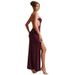 Women's Slim Fit Spaghetti Strap Dress Backless with Slit European And American Export Basic Summer Sexy Dress 2024_ecoleips.com
