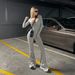 Sexy V-Neck Jumpsuit With Long Sleeves – Stretchy Polyester Bodysuit, Slim-Fit One-Piece Pantsuit For Women, Streetwear-Inspired Button-Up Romper_ecoleips.com