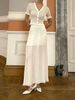 Summer New Knitted Dress Two-Piece Set Sexy Hollow Out Top High Waist Skirt Beach Vacation Outfit For Women_ecoleips.com