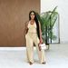 Women's Summer Halter Neck Set Solid Color Casual Street Style Wide Leg Pants With Pockets High Waist For E-commerce European_ecoleips.com