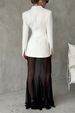 K New Long Sleeved Top Set, Loose Elastic Mesh Skirt Two-piece Set_ecoleips.com