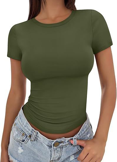 Slim Fit Women's T-Shirt round Neck Sexy Summer Top European American Style Women's Clothing_ecoleips.com