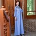 Women's Clothing New Half High Collar Heavy Industry Party Dress Middle East New Fashion MUSILIN Long Dress_ecoleips.com