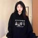 Women's Fleece-lined Hooded Sweatshirt, New Autumn And Winter Loose Fit, High-end Feel, Short-sleeved Jacket, Campus_ecoleips.com