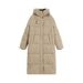 Unisex Longline Puffer Coat With Detachable Hood – Winter Quilted Jacket In Polyester Shell (Black/Beige/White, S-2XL)_ecoleips.com