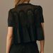 2026 European And American Fashion Lace Round Neck Embroidered Mesh Solid Color Loose Hem Short_ecoleips.com