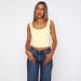 L25T108 European And American Women's Spring Fashion New Casual Slim-fit Patchwork Cropped Solid Color Square-neck_ecoleips.com