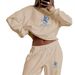 Fashion Retro Style Women's Clothing Long Sleeved Loose Fleece Lined Set Printed Design From America Style_ecoleips.com