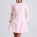 Women Elegant Style Solid Color Long Sleeve Short Mini Dress Casual Daily Party Wear_ecoleips.com