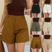 Women's Shorts Solid Color Straight Leg Wide Leg A-Line Casual Fashion_ecoleips.com