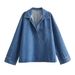 Women's Washed Blue Denim Loose Fit Shirt And Jeans Set - Summer Casual_ecoleips.com