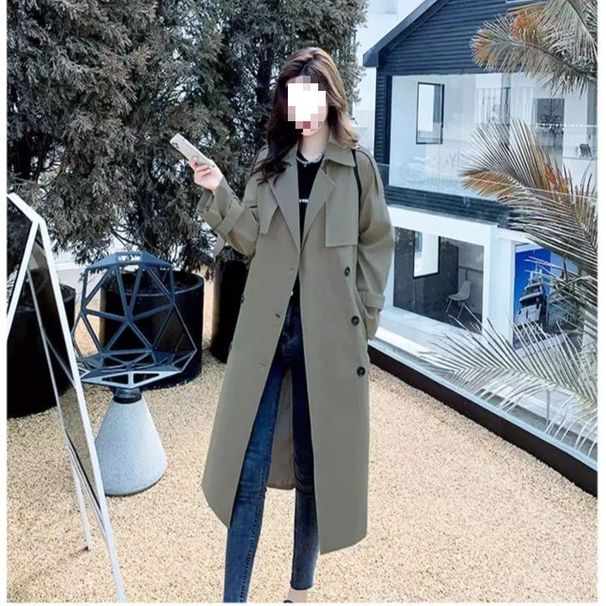 Women's Trench 2025 Autumn New Slim-Fit, British Style, Double-Breasted, Long Elegant Over-the-Knee Coat_ecoleips.com