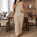 Women's Solid Color round Neck Vest And Trousers Set Spring/Summer 2026 European American Style Casual Wear_ecoleips.com