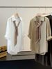 Silk Scarf Shirt for Women Old Fashioned Style Korean Loose Thin Slim Top with Five Quarter Sleeves Summer 2026 New Arrival_ecoleips.com