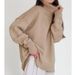 High Neck Chunky Knit Sweater – Oversized Turtleneck Pullover (Black, Beige, Blue, Green, Khaki, Orange, Pink, One Size)_ecoleips.com