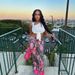 Women's Clothing Pink Camouflage High Waist Slim Street Fashion Flared Trousers_ecoleips.com