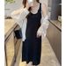 Women's Knitted Lace Camisole Summer High-End Dress, 2026 New Style, Elegant Bodycon Long Dress_ecoleips.com
