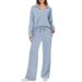 . European American Spring And Autumn New Fashion Casual Women's Long Sleeve Drawstring Solid Commuting Pants Set_ecoleips.com