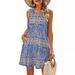Women's Clothing Women's Printed V-Neck Sleeveless Dress Knee-Length With Pocket For Formal & Casual For Women_ecoleips.com