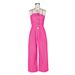 Women's Clothing Fashion Women's Sexy Tube Top Sleeveless Metal Button Wide Leg Jumpsuit_ecoleips.com