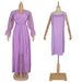 Voya Plus Size Women's Embroidered Sleeve Elegant Long European And American Dubai New Lace Dress Two-Piece Set_ecoleips.com