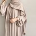 Verve Muslim Loose Solid Color Long Two-Piece Dress Set_ecoleips.com