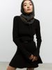 Versatile Knitted Turtleneck Short Dress Women Casual Slim Fit Long Sleeve Mini Dresses Female Spring Chic Elegant Street Party_ecoleips.com