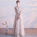 Elegant Princess Lace Dress - A-Line Formal Evening Gown With Long Sleeves, High Waist, Corset Back For Banquet, Wedding Guest, Party ( S-XXXL)_ecoleips.com