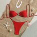 Women's Sexy Thin Rope Shoulder Strap Bikini Triangle Cup Swimwear for Beach Hot Springs Trending New_ecoleips.com