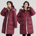 Women's Winter Long Puffer Coat With Hood, Oversized Fit, Thickened Down Alternative, Multiple Pockets, Knee-length Warm Jacket_ecoleips.com