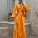 Women's Clothing Waist Pleated Slim Long Skirt Floor Length Dress_ecoleips.com